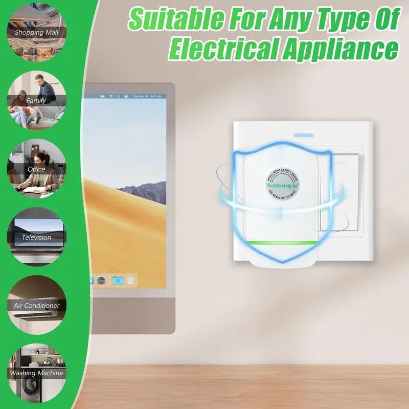 Energy Saver Plug-In Power Box with US Plug 2026 Updated Design, Compatible with 90–250V Input Range