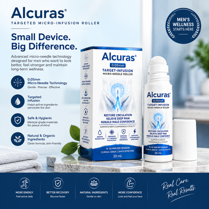 Alcuras™ 0.05mm Target-Infusion Micro-Needle Roller — Restore male vitality and confidence without medication