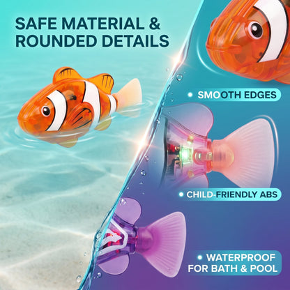 🔥🔥LAST DAY SALE 49% OFF-🛁✨Electronic Pet Fish Bath Toy | LED Light Up | Auto-Swimming Bath Toy🐠💦