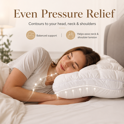 Pineapple Bread Grid Pillow | Dual Layer Fluffy Cooling Bed Pillow, Machine Washable Support Pillow for Side & Back Sleepers