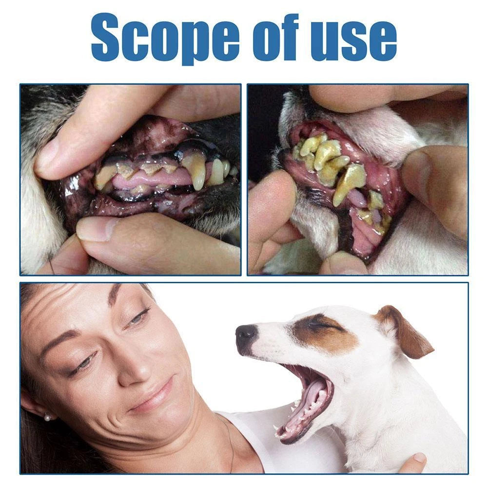 Pet dental tartar remover — removes tartar, whitens teeth, eliminates bad breath; foaming oral cleaner
