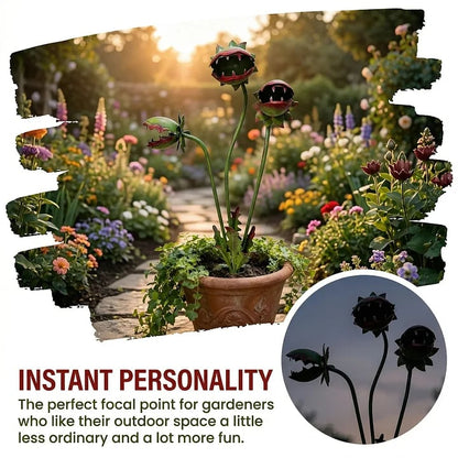 🦷 Eye-Catching Metal Garden Stake – Fantasy Carnivorous Plant-Inspired Outdoor Art