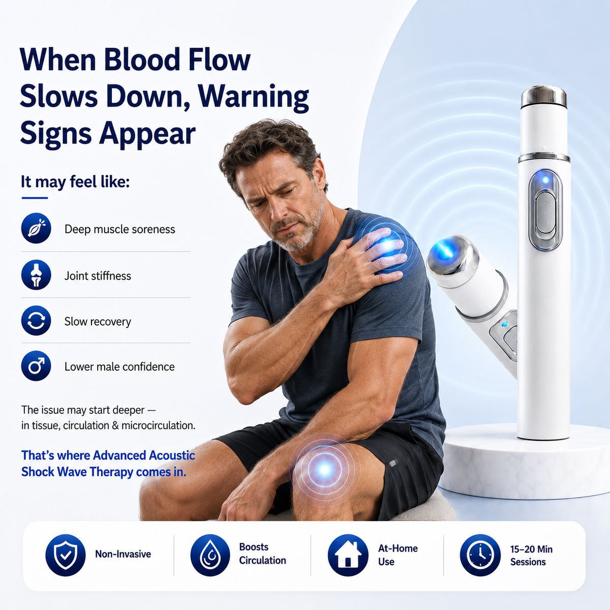 Mresio™ Ultrasonic Shock Wave Therapy Massager——Restore Circulation. Relieve Deep Pain. Rebuild Male Confidence.