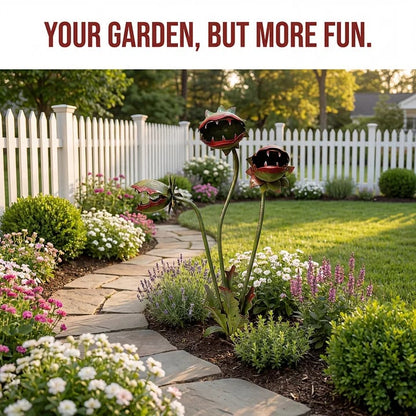 🦷 Eye-Catching Metal Garden Stake – Fantasy Carnivorous Plant-Inspired Outdoor Art