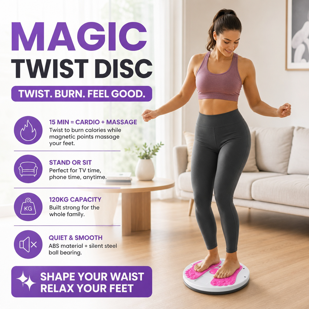 ✨ Waist Twisting Massage & Exercise Balance Board – Burn Fat, Slim Waist & Improve Circulation at Home