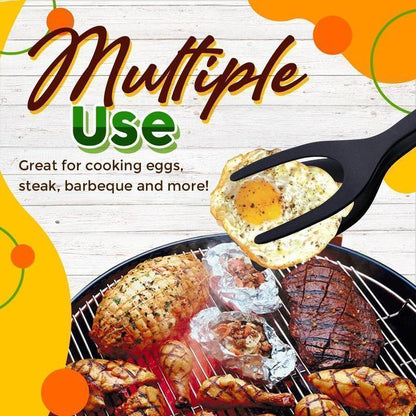 🔥🥩 2-in-1 Spatula Clip – Heat-Resistant Silicone & Non-Slip Handle – Kitchen Cooking Essential