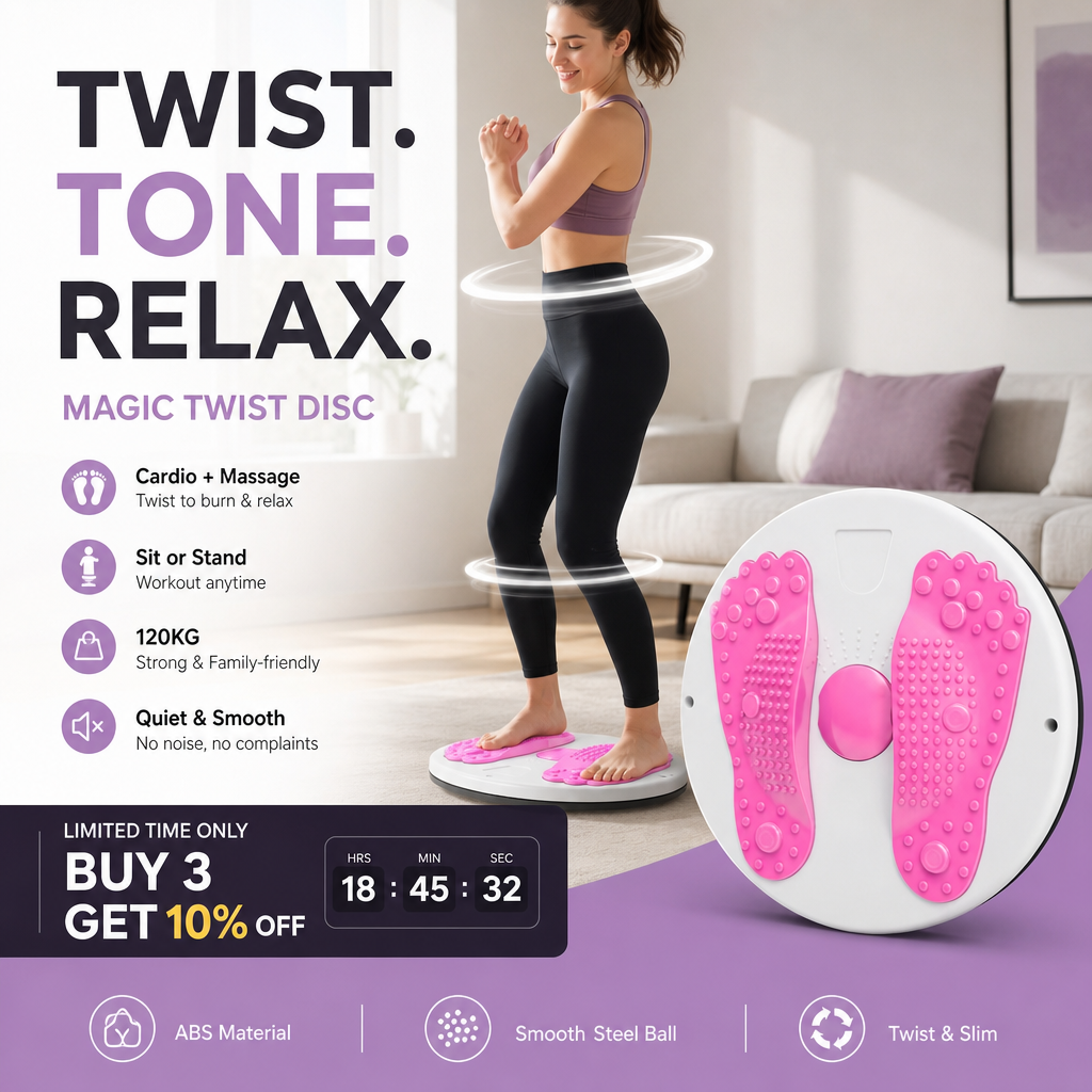 ✨ Waist Twisting Massage & Exercise Balance Board – Burn Fat, Slim Waist & Improve Circulation at Home